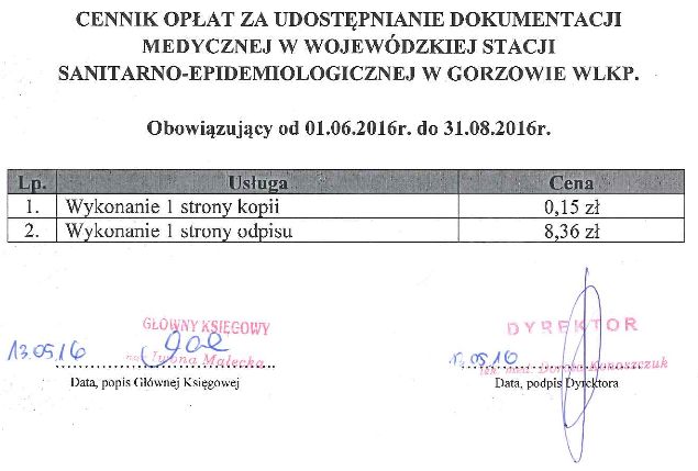 cennik usuł medycznych kpoia 0.15 zł odpis 8.36 zł