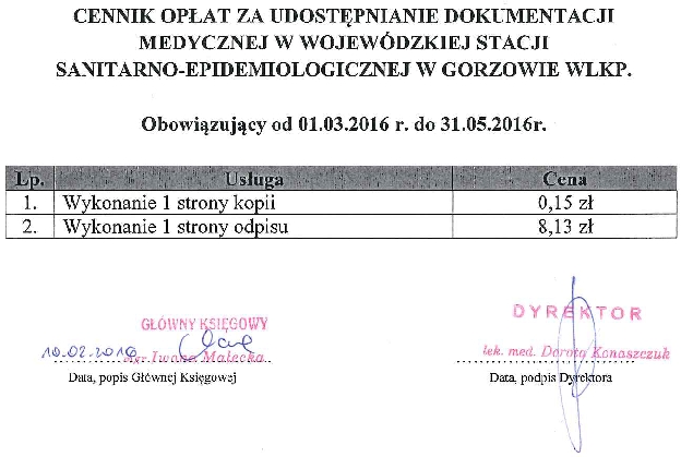 cennik WSSE